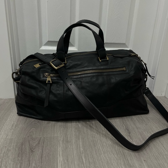John Varvatos Morrison Leather Duffel Bag - Picture 7 of 16
